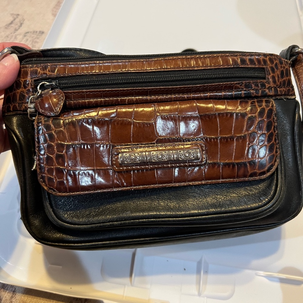 Brighton Black and Brown Crossbody Bag